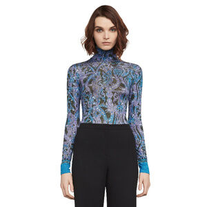 💕BCBGMAXAZRIA💕 Baroque Paisley Mock Neck Top